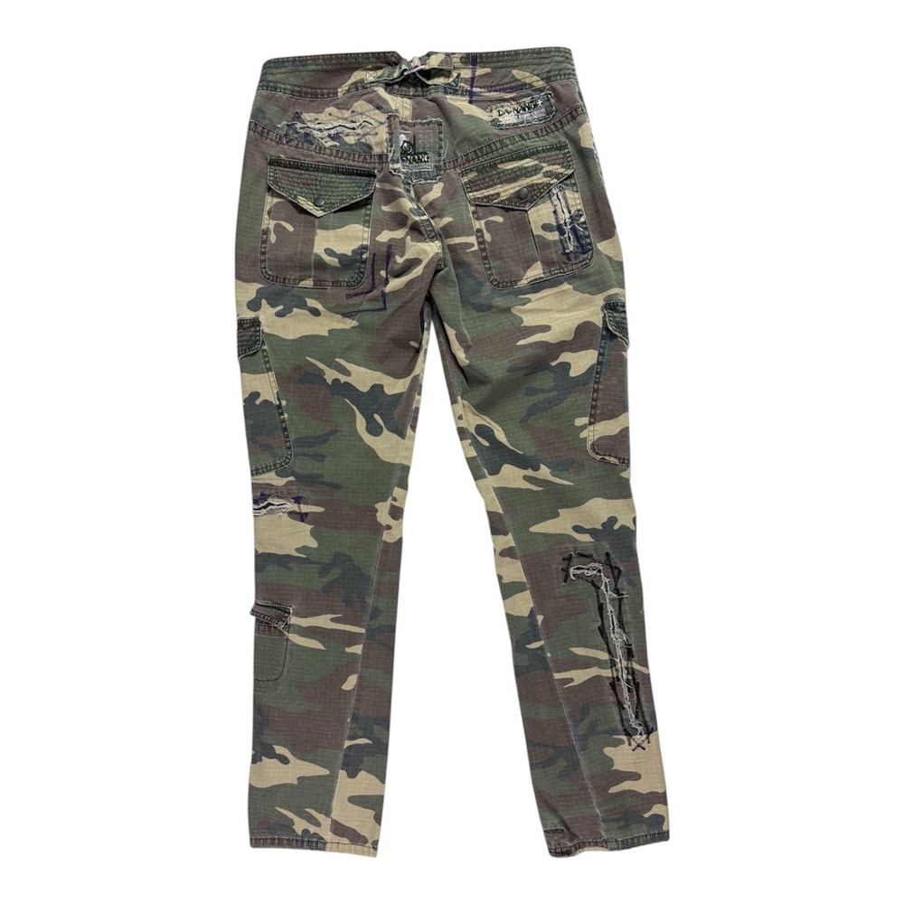 Vintage Da-Nang Camo Cargo Pants S Embroidered Distressed Y2K Ripstop Grunge